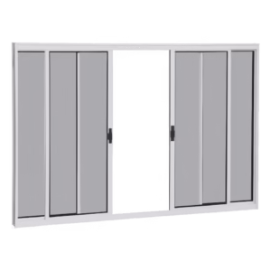 Janela Brasil Facility Vitrô de correr 4 folhas s grade