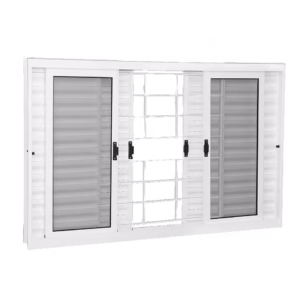 Janela Brasil Inove Venezianade correrA 6 folhas com grade