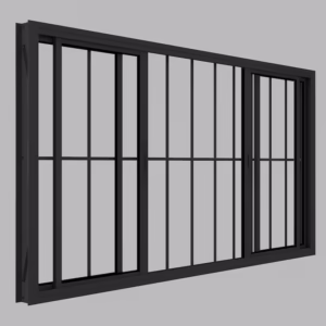 Janela Brasil Facility Correr 4 Folhas Moveis com Grade Black