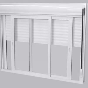 Janela Brasil Premium Integrada 2 Folhas Moveis com Botoeira Branca