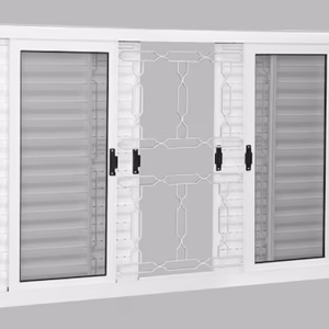 Janela Brasil Inove Veneziana 6 Folhas com Grade Branca