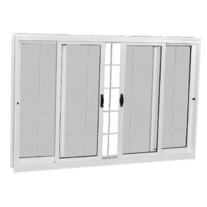 Janela Brasil Inove Vitro 4 Folhas com Grade Branca