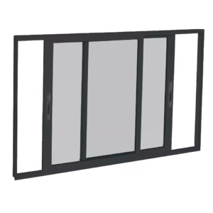 Janela Brasil Premium Vitro Correr Panorâmico 2 Folhas Moveis Black