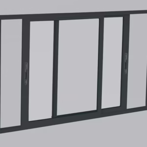 Janela Brasil Premium Vitro Correr Panorâmico 2 Folhas Moveis Black