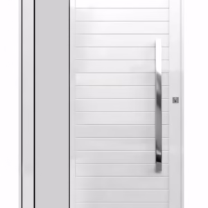 Porta Brasil Lambril Pivotante com Vidro Branca Frente