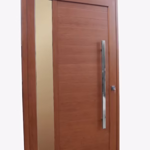 Porta Brasil Sublime Pivotante Lambri Amadeirada com Vidro