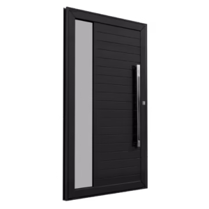 Porta Brasil Pivotante Lambri com Vidro Black