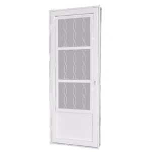 Porta Brasil Inove Postigo 3 Vidros Grade Ello Branca